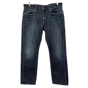 LEVI'S Big E Made In USA HESHER Regular Straight‎ Dark Blue Jeans 38x33